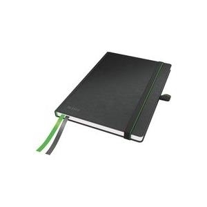 LEITZ Notizbuch Complete, DIN A5, liniert, schwarz 80 Blatt, 96 g/qm, elfenbein Papier, Lederoptik, Touch-and- (4478-00-95)