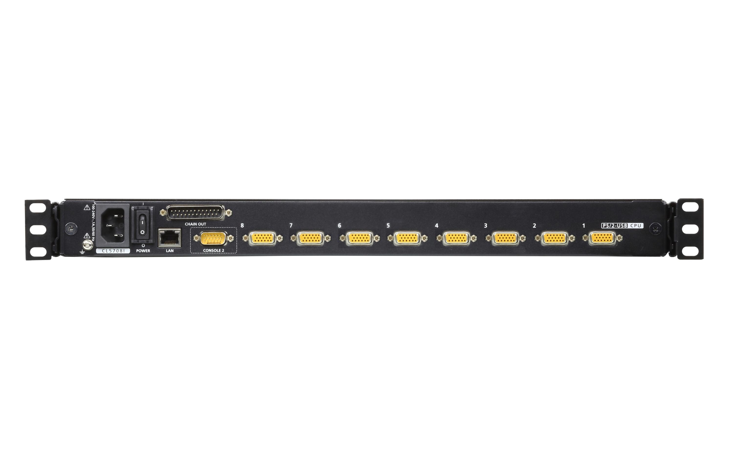 ATEN Slideaway CL5708iM D KVM-Konsole 17" 8-Port VGA USB PS/2 RJ-45 1U Schwarz