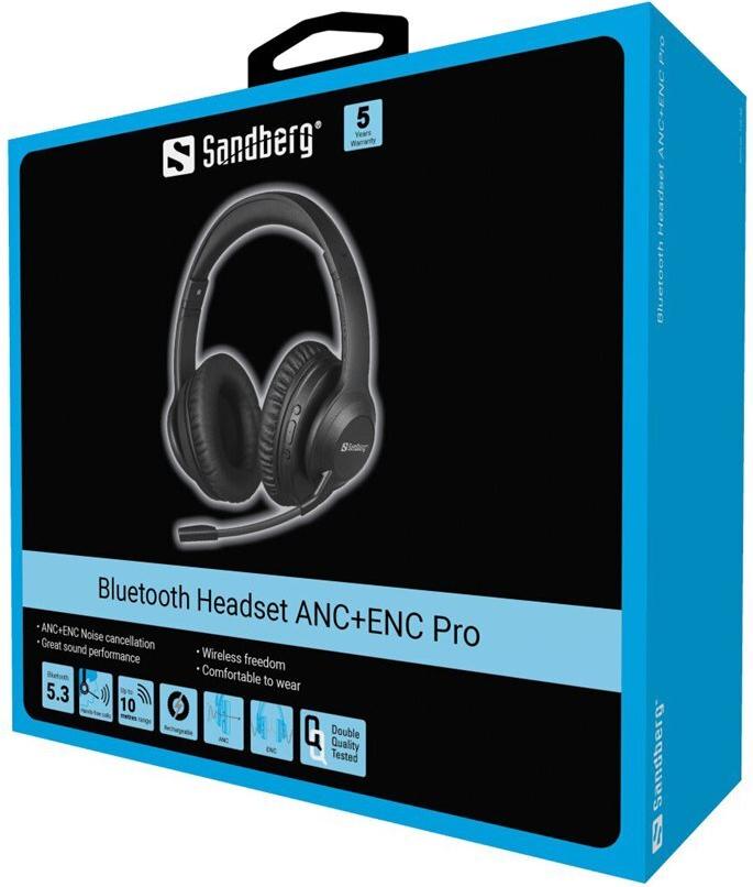 Sandberg Pro Headset Bluetooth ANC Schwarz