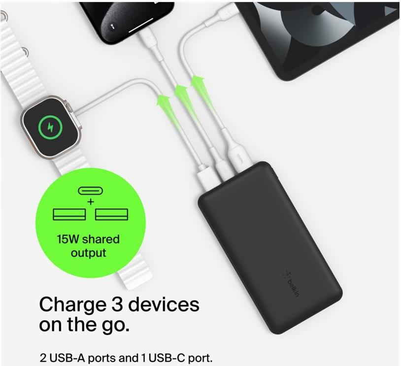 Belkin BoostCharge BPB012btBK 20000 mAh 15 W Powerbank Schwarz