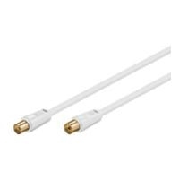 Wentronic Goobay Antennen Anschlusskabel, 100% geschirmt, vergoldet, Weiß, 2.5 m - Koax-Stecker <=> Koax-Buchse (67283)