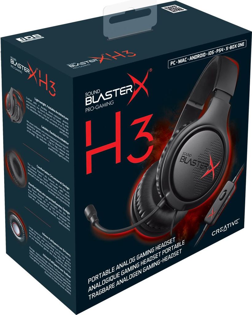 Creative Labs Headset Creative Sound BlasterX H3 (70GH034000000)
