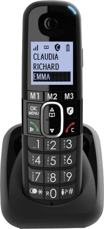 AMPLICOM BigTel 1582 DECT-Telefon mit Anrufbeantworter Schwarz