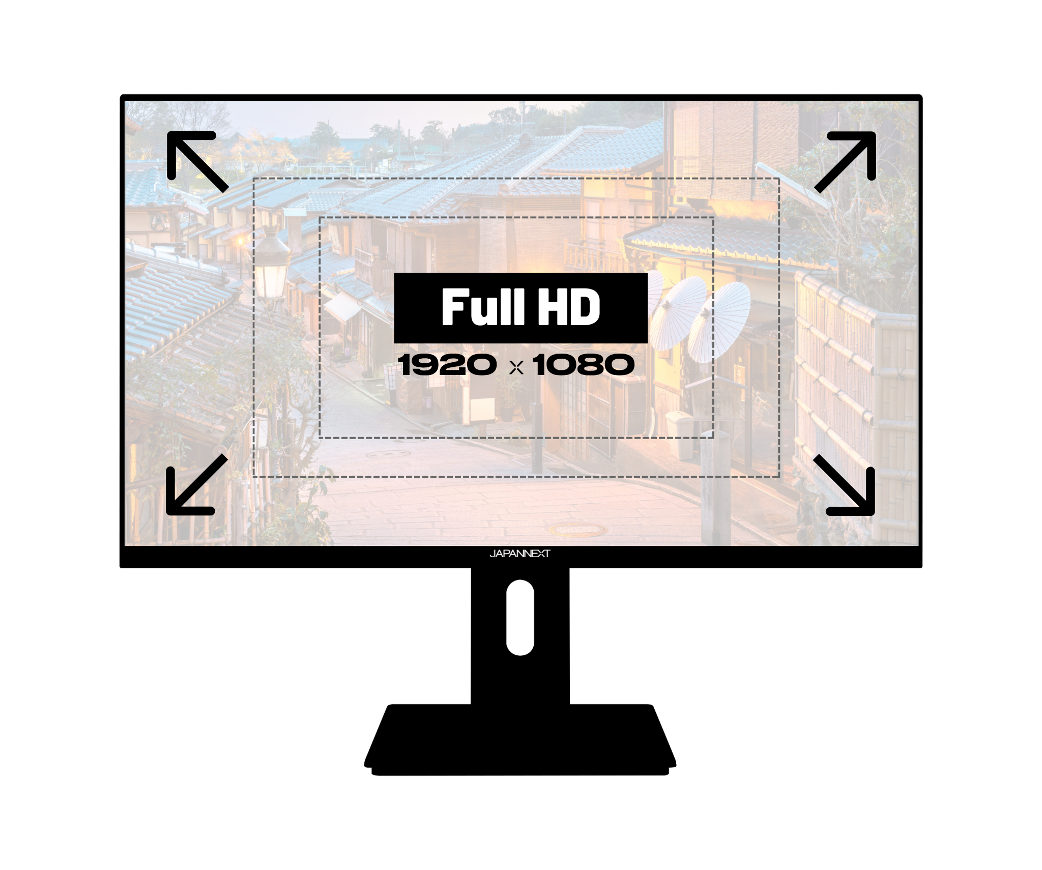 JAPANNEXT JN-IPS238FHDR-C65W-HSP 23.8" IPS Full HD 1920x1080 75 Hz Schwarz