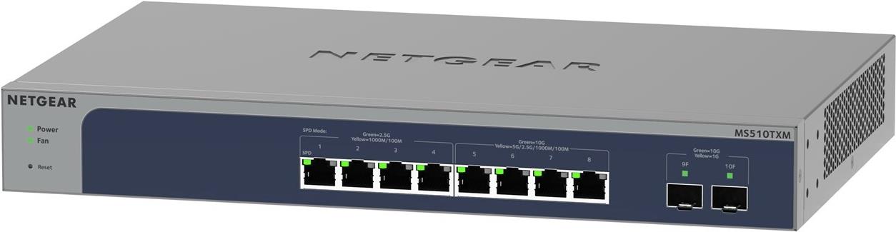 NETGEAR Smart MS510TXM Managed Switch 8 Ports Grau, Blau