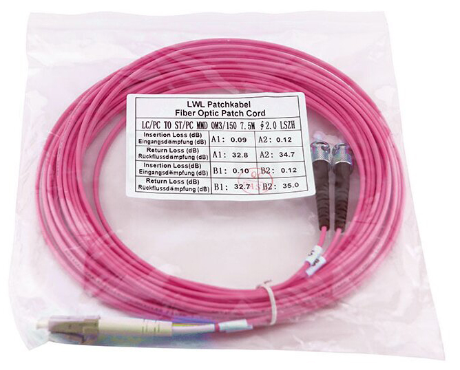 BlueOptics SFP3133FU3MK Duplex LWL Patchkabel LC/ST OM4 3 m Beige