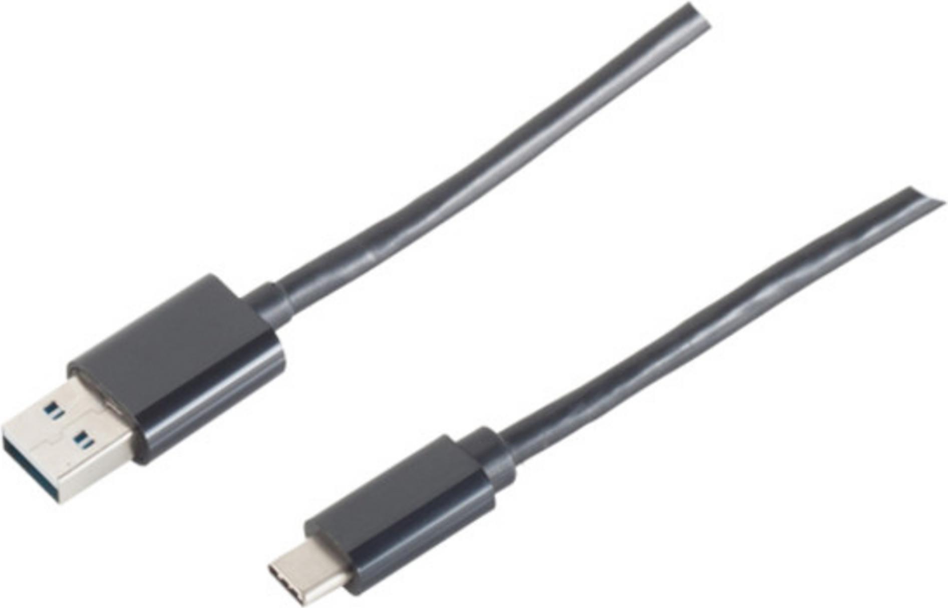 S-Conn 14-10005 1m USB A USB C Männlich Männlich Schwarz USB Kabel (14-10005)