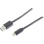 S-Conn 14-10005 1m USB A USB C Männlich Männlich Schwarz USB Kabel (14-10005)