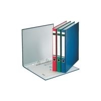 LEITZ Plastik-Ringordner, DIN A4, blau, 2 D-Ring-Mechanik Rückenbreite: 35 mm, Einband aus Pappe, innen mit PP-Folie (1014-00-35)