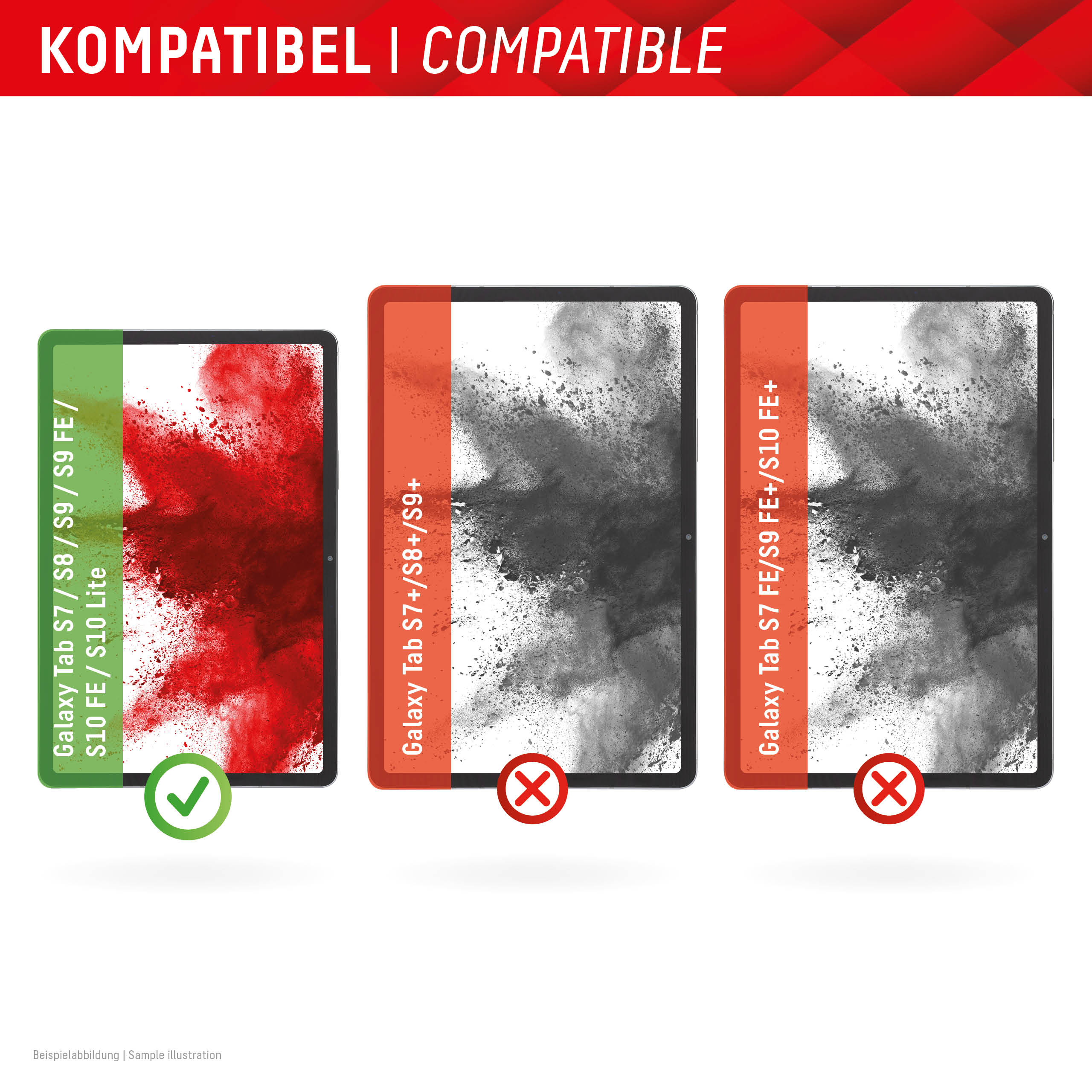 Displex Tablet Glass Bildschirmschutz für Samsung Galaxy Tab S7 Transparent