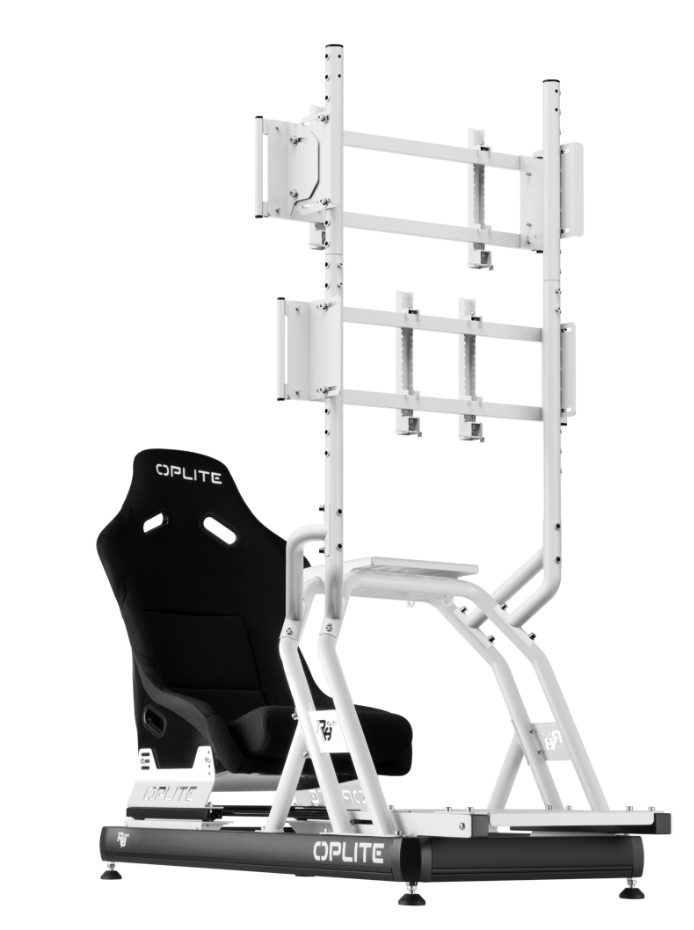 Oplite R8 On Top Single Monitorständer Flug-/Rennsimulator Weiß