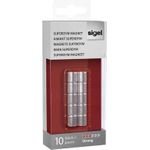 Sigel SuperDym-Magnete C5 "Strong", Zylinder-Design, silber, Ø 10x10 mm, 10 Stück (GL701)