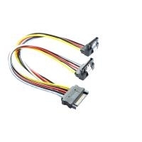 SATA Y-Stromkabel, SATA Stecker an 2x SATA Buchse 90&#176 nach unten gewinkelt, Good Connections® (5021-2SBWSS)