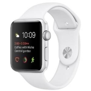 Apple Watch Series 1 42mm Aluminiumgehäuse Silber mit Sportarmband Weiß OLED Retina Display mit Force Touch (MNNL2ZD/A)