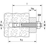 Fischer Bolzen FBN II 10/10 galvanisch verzinkt (Pack mit 50 St) (040827)