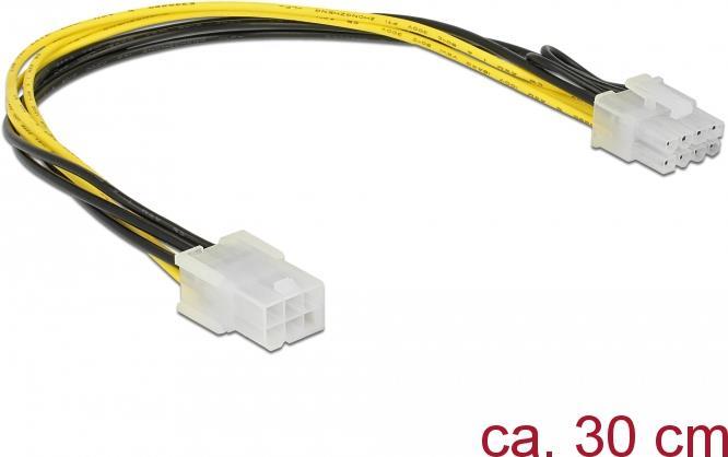 DeLOCK Netzteil 6-poliges PCIe Power (W) bis 8-poliger PCIe Power (M) 30 cm (85535)