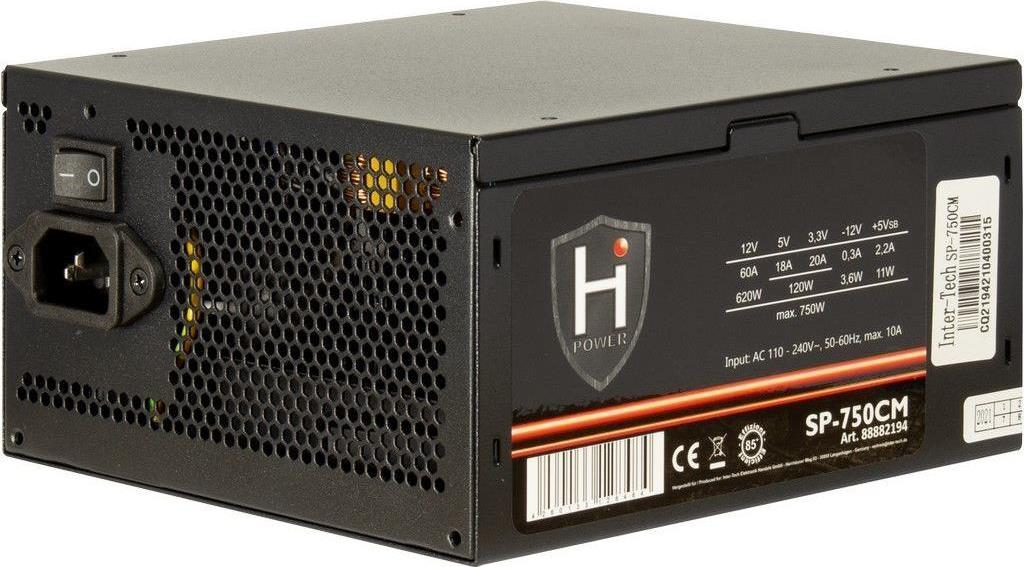 Inter-Tech HiPower SP-750CM Netzteil 750 W 20+4 pin ATX ATX Schwarz (88882194) (B-Ware)