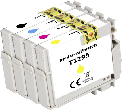 Renkforce Tinte Kombi-Pack ersetzt Epson T1295 (C13T129540) Kompatibel Schwarz, Cyan, Magenta, Gelb RF-I-T1291-4BKCMY4PK RF-5718864 (RF-5718864)