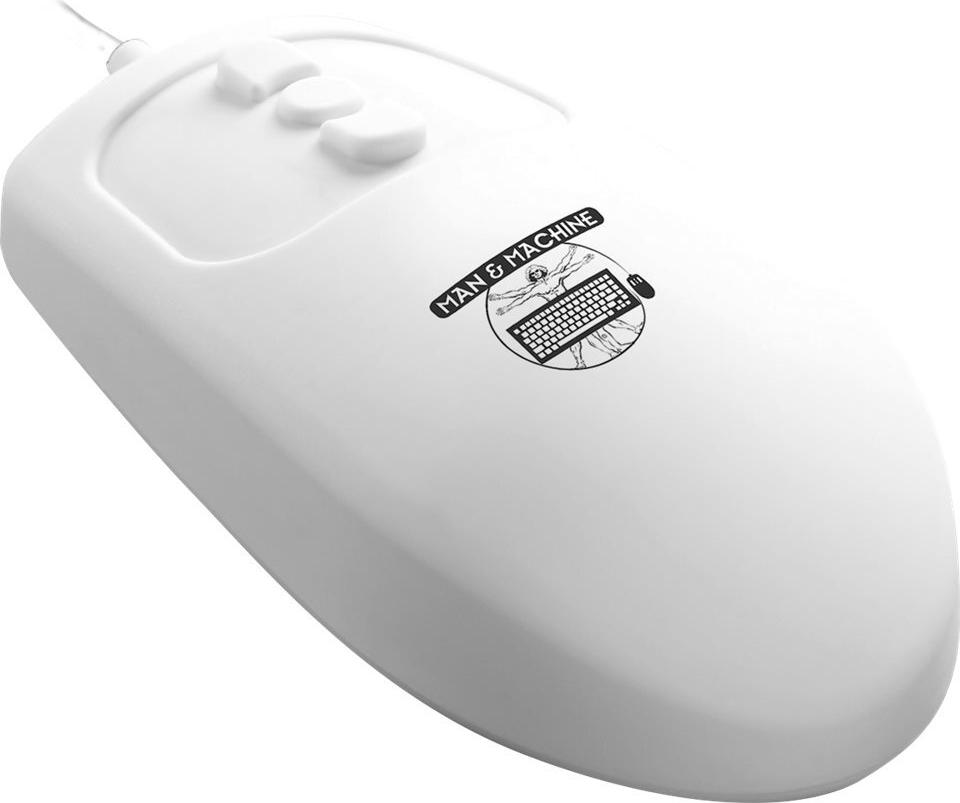 Man & Machine Mighty Mouse 5 Optische Maus Beidhändig IP68 USB Typ-A Weiß