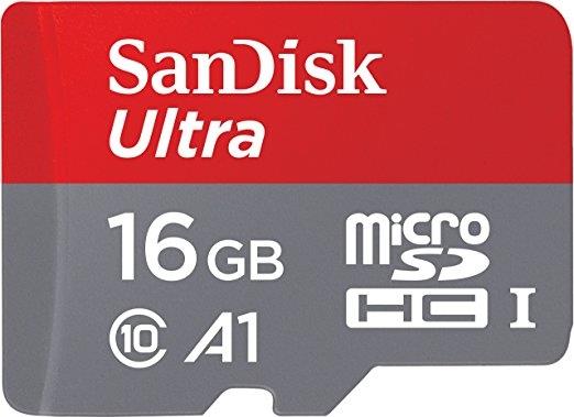 Sandisk 16GB Ultra A1 microSDHC 16GB MicroSDHC Klasse 10 Speicherkarte (SDSQUAR-016G-GN6MA)