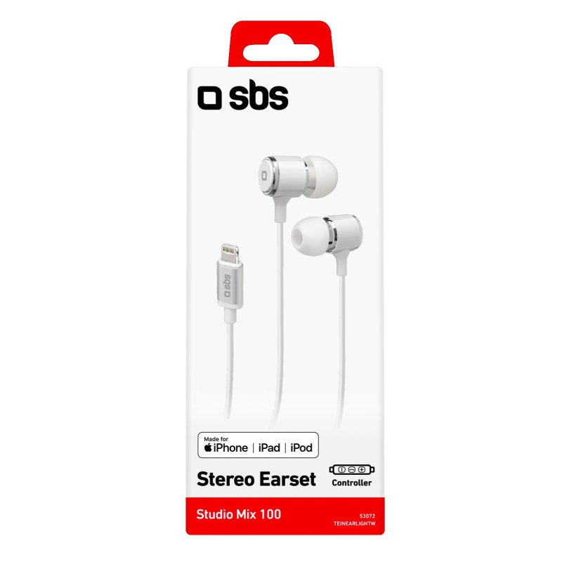 SBS Mobile Mix 100 In-Ear-Headset mit Lightning-Anschluss Weiß