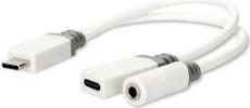 Nedis CCBW64922WT01 Videokabel-Adapter 0,1 m USB Typ-C USB Type-C + 3.5mm Weiß (CCBW64922WT01)