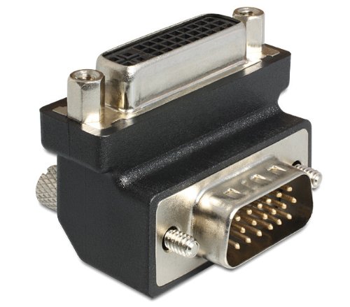 Delock Adapter DVI 24+5 Pin Buchse > VGA 15 Pin Stecker 90° gewinkelt (65425)