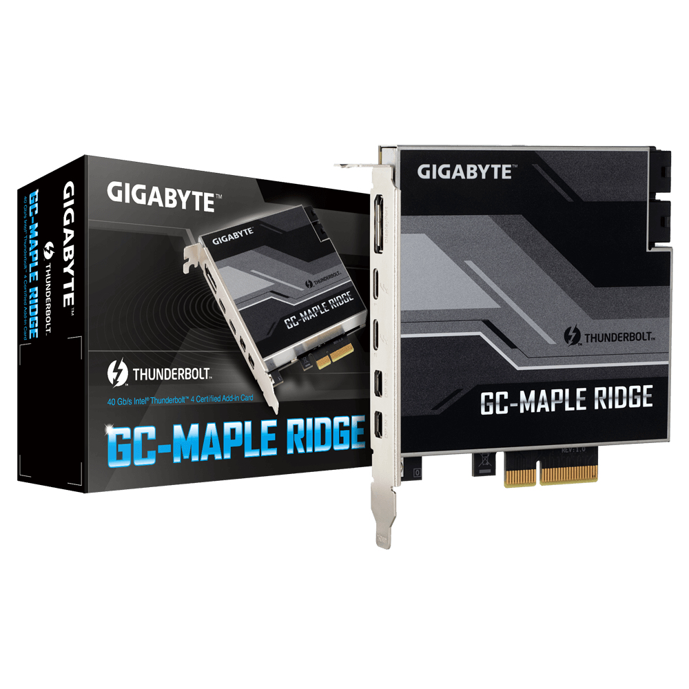 Gigabyte GC-MAPLE RIDGE Thunderbolt 4 Schnittstellenkarte PCIe 3.0 x4 Schwarz/Grau