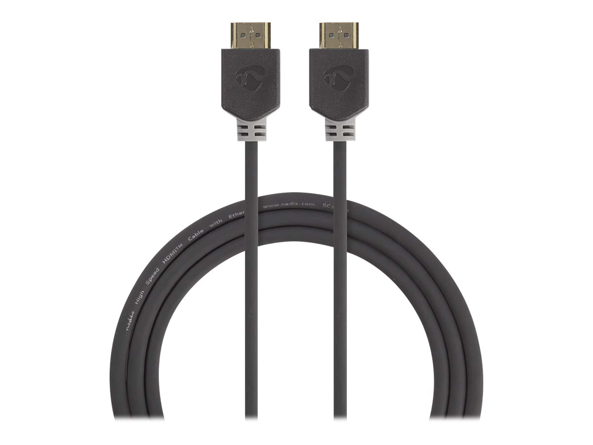 Nedis HDMI-Kabel mit Ethernet 2 m 4K vergoldete Kontakte Anthrazit