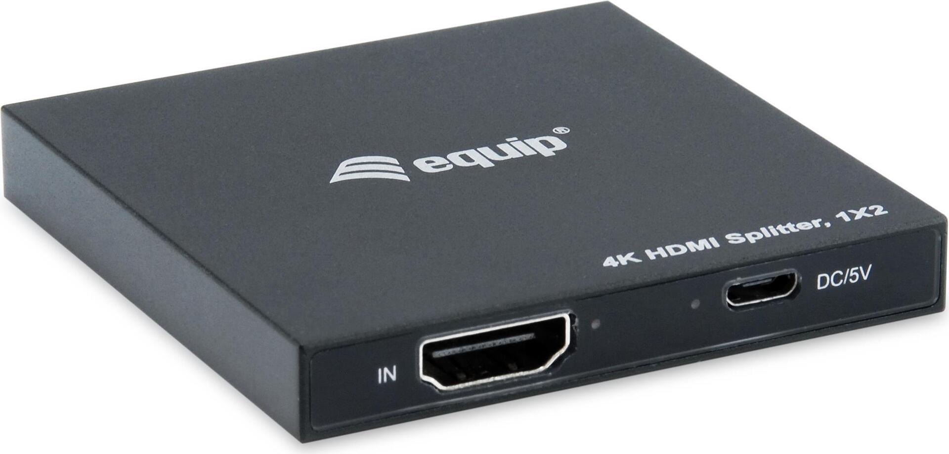 EQUIP HDMI Splitter 1.4 2 Port Ultra Slim 4K/30Hz schwarz EndlessOS