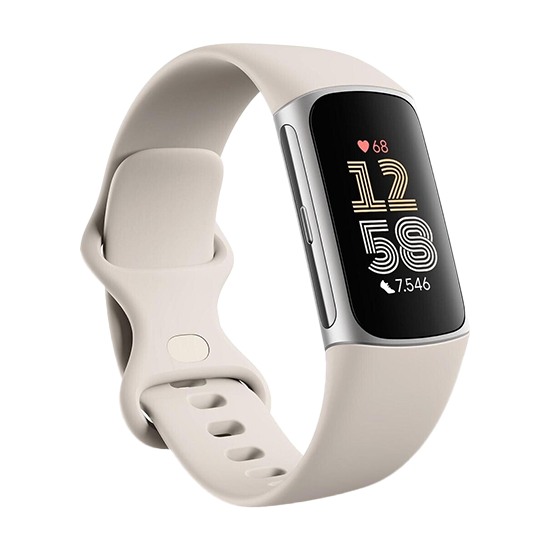 Fitbit Charge 6 AMOLED Aktivitäts-Tracker GPS NFC Beige, Silber