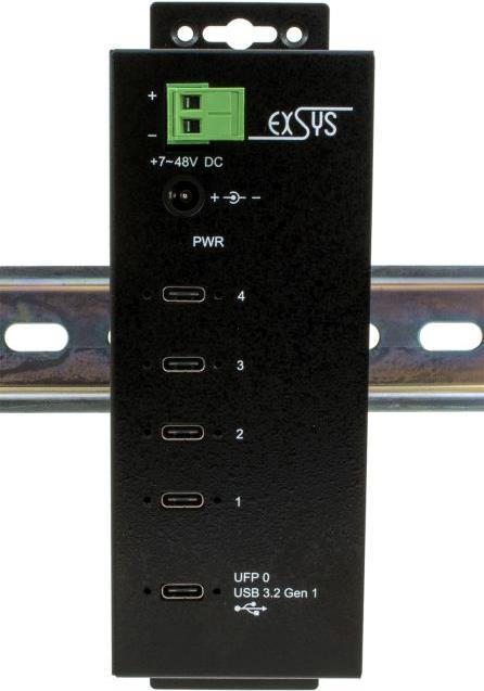 EXSYS EX-1144HMVS Schnittstellen-Hub USB 3.2 Gen 1 (3.1 Gen 1) Type-C Schwarz (EX-1144HMVS)