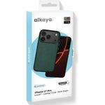 alkaya LUCID Handy Schutzhülle Leather Case f. Magsafe iPhone 17Pro dunkelgrün (CS-20173)