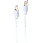 shiverpeaks ®-BASIC-S--USB Kabel, Typ A Stecker auf Typ B Stecker, HIGH SPEED, vergoldete Kontakte, USB 2.0, weiß, 5,0m (BS77025-W)