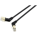 Renkforce RF-6071556 RJ45 Netzwerkkabel, Patchkabel CAT 8.2 S/FTP 2.00 m Schwarz Steckkontakte 360° drehbar, Gewinkelter Kabelabgang 1 St. (RF-6071556)