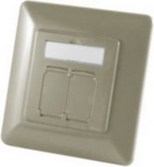 S/CONN Quality Universal Abdeckrahmen 2 fach für Netzwerkdosen in silber-grau (16674281GR)