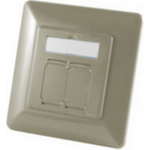 S/CONN Quality Universal Abdeckrahmen 2 fach für Netzwerkdosen in silber-grau (16674281GR)