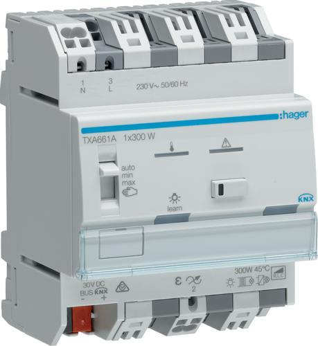 HAGER TXA661A Dimmer KNX easy, 1 Kanal 300W, universal (TXA661A)