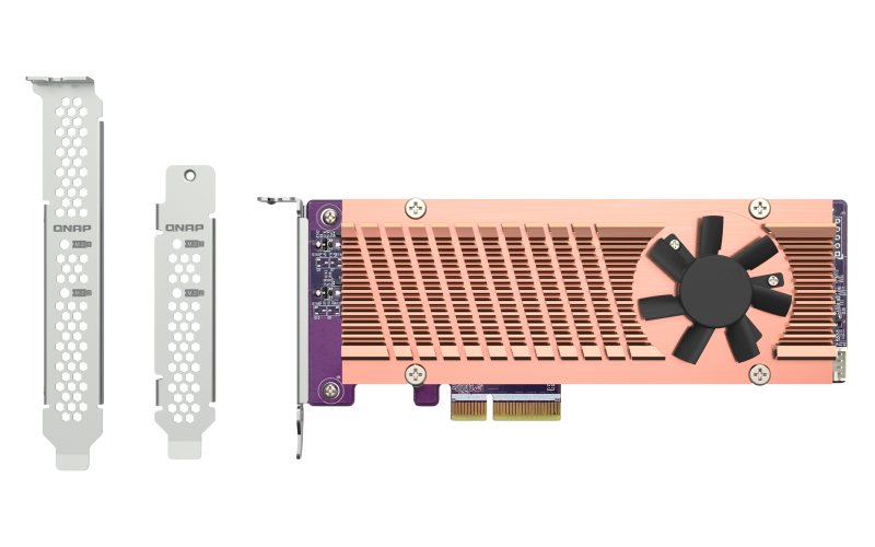 QNAP QM2-2P-344A Speicher-Controller PCIe 3.0 x4 Low-Profile Braun, Grau