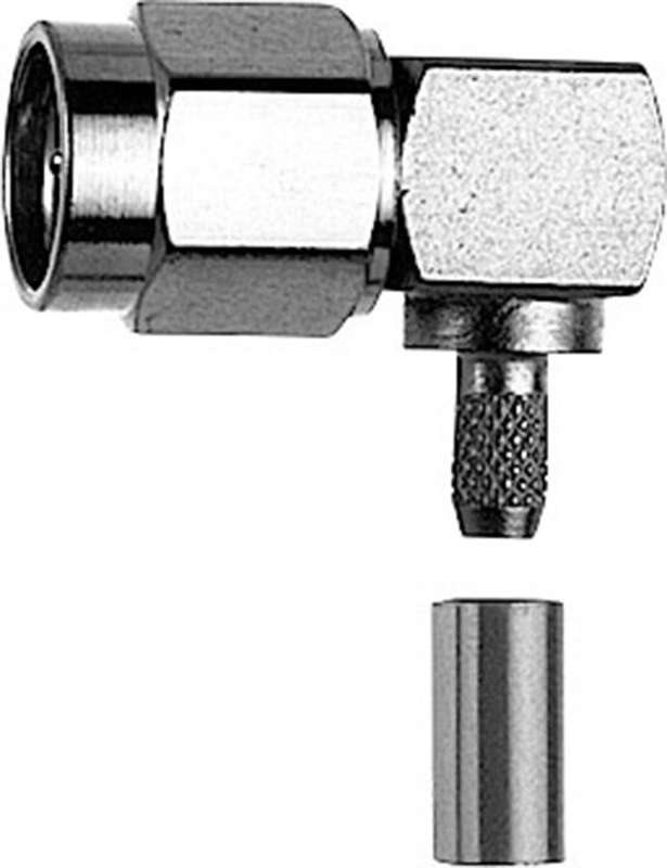 Telegärtner SMA-Kabelwinkelstecker Crimp G07 C0403, G07 (RG-316/U), Nickel  - 5 Stück (J01150A0069)