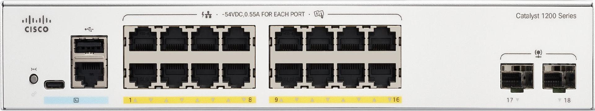 Cisco Catalyst C1200-16P-2G Managed Switch 16 Ports PoE+ 2x SFP Weiß