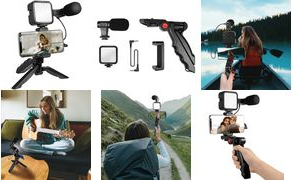 LogiLink Vlogger Kit mit LED-Licht, mit Mikrofon + Stativ für Smartphones von 11,93 (AA0157)