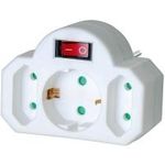 Brennenstuhl Adapterstecker auf 2x Euro 1x Schuko 1508100 Adapterstecker Euro 2 + Schutzkontakt 1 mit Schalter; Mit Ein-/Aus-Schalter (1508100)