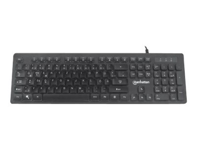 Manhattan Gaming USB-Tastatur Low-Force Key Edition 12 Multimedia-Tasten Rainbow-LED Schwarz