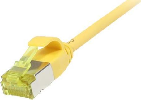 Patchkabel RJ45, CAT6A 500Mhz, 5m, gelb, U/FTP, slimline rund d=3,8mm, TPE/LSZH(Superflex), AWG32, mitCat.7 Rohkabel, Synergy 21 (S217377V3)