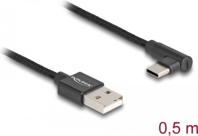 Delock USB-Kabel USB (M) zu 24 pin USB-C (M) gewinkelt (80029)