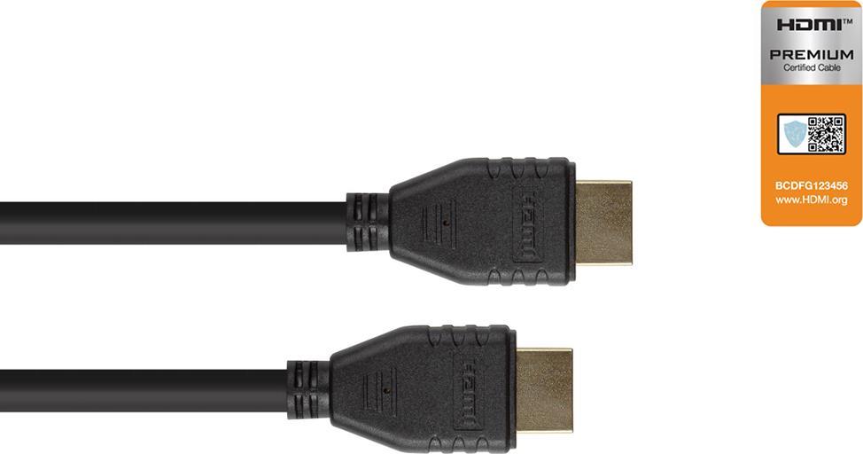 GoodConnections HDMI (ST-ST) 2m Anschlusskabel PREMIUM zertifiziert 4K 60Hz Schwarz (GC-M0138)