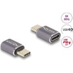 Delock USB Adapter 40 Gbps USB Type-C™ PD 3.0 100 W Stecker zu Buchse Portschoner 8K 60 Hz Metall (60046)