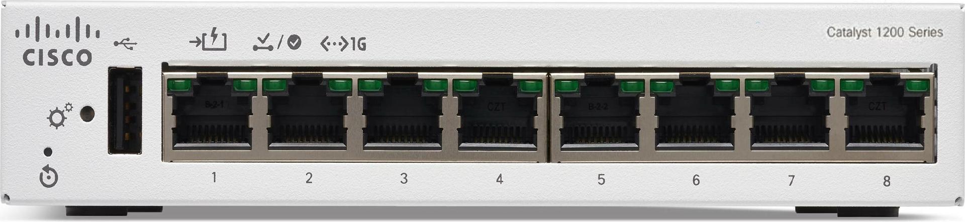 Cisco Catalyst 1200-8T-D Switch 8 x Gigabit Ethernet Smart Weiß