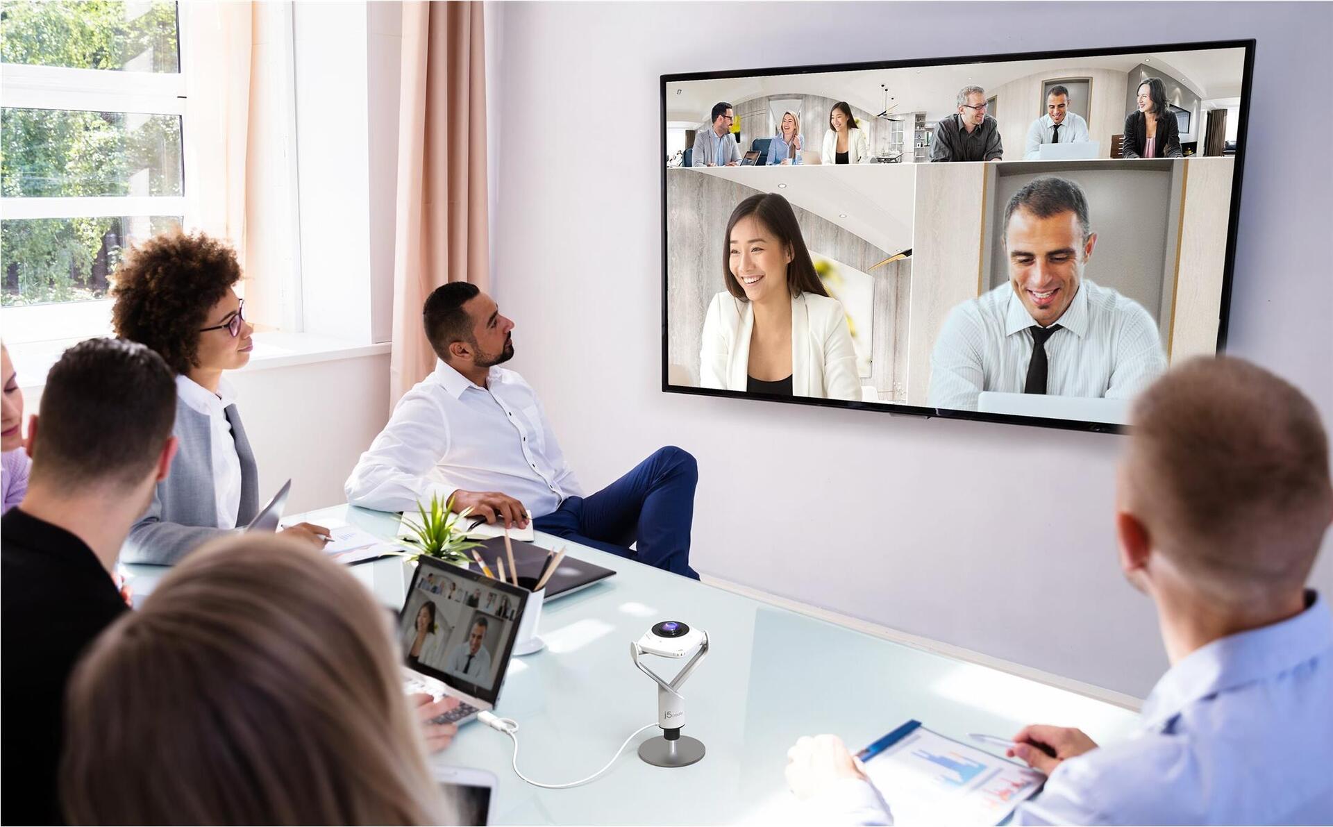 j5create JVCU360-N 360° Konferenzkamera Full HD 1080p 30 fps USB 2.0 / USB-C Schwarz, Weiß